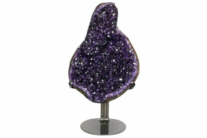 Amethyst Geode Section With Metal Stand - Uruguay #153463